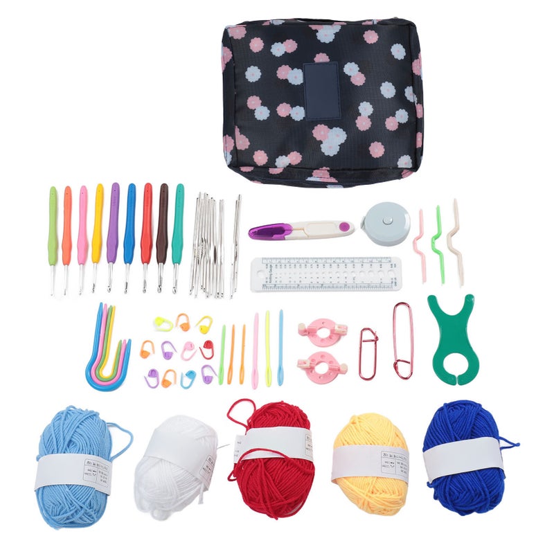 Crochet Hooks Set: 12 Sizes Premium Metal Ergonomic Hooks With Navy Blue Flower Case - Multifunctional Knitting Tools For Beginners And Professionals - Image 5