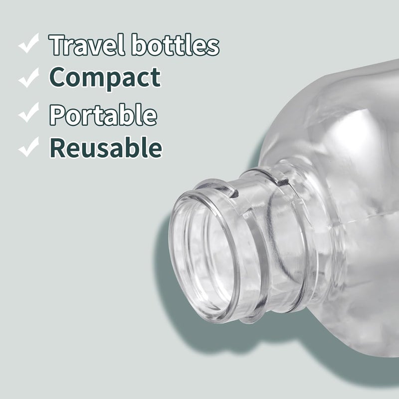 MADHYA 4pcs Refillable Clear Empty Plastic Travel Bottles 200ml, Travel Size Containers for Shampoo, Mouthwash, Toiletries, Oils, Lotion, Cream Bottles with Black Screw Cap, Transparent - Image 4