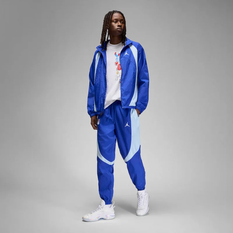 Jordan Blue Men's JAM x Fédération Française de Basketball Sport Warm-Up Jacket for Men | Best Price UAE