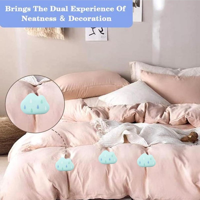 16Pcs Duvet Pin Comforter Clips, Duvet Fasteners with Detachable Cloud Shape, Prevent Quilt Shifting for Duvet Cover Insert Holder, Universal Button Pins for Quilt Cushions Curtain (Green) - Image 3