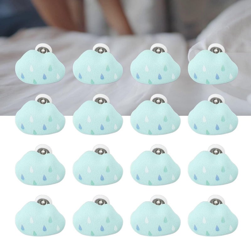 16Pcs Duvet Pin Comforter Clips, Duvet Fasteners with Detachable Cloud Shape, Prevent Quilt Shifting for Duvet Cover Insert Holder, Universal Button Pins for Quilt Cushions Curtain (Green) - Image 2