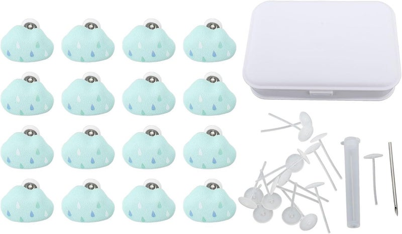 16Pcs Duvet Pin Comforter Clips, Duvet Fasteners with Detachable Cloud Shape, Prevent Quilt Shifting for Duvet Cover Insert Holder, Universal Button Pins for Quilt Cushions Curtain (Green) - Image 1