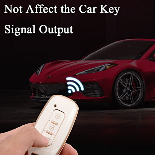 SANRILY Golden-Edge Soft Key Fob Cover for Ford Territory 2023 2022 2021 Titanium EV Key Keyless 3 Button Key Case Shell with TPU Keychain Red - Image 4