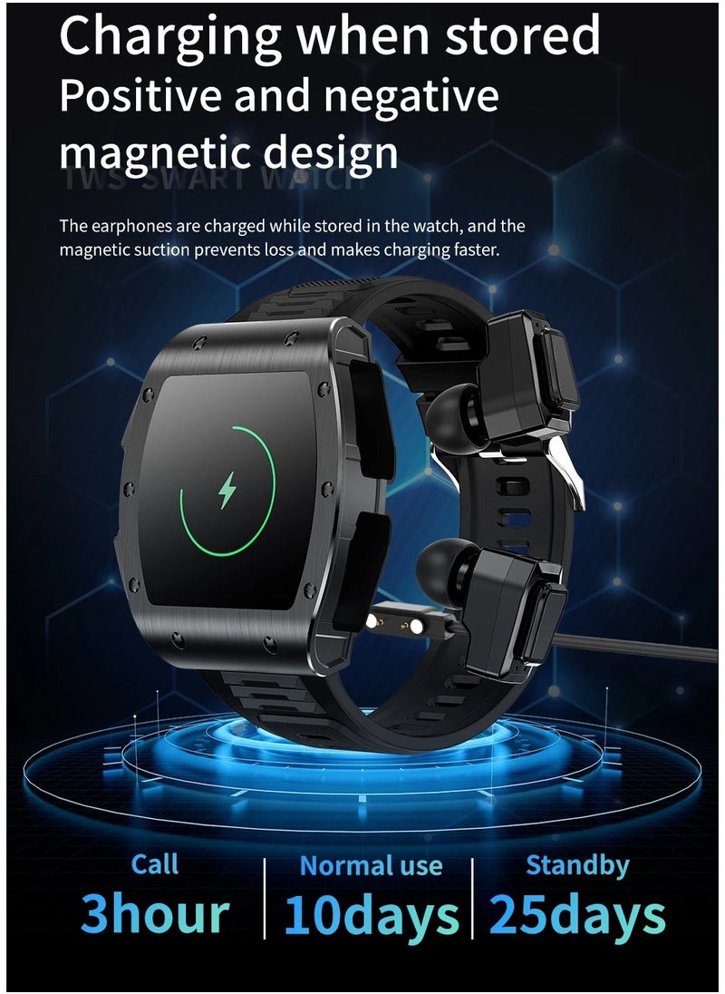 AROAQ - JM09 TWS Smart Watch Wireless Earphones 2 in 1 Bluetooth Call Earphones Music Playing Sports Fitness - Image 1