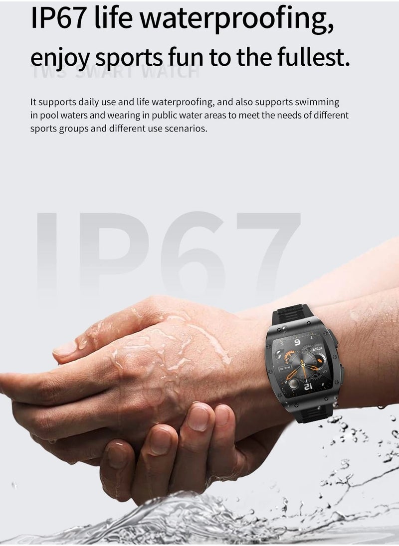 AROAQ - JM09 TWS Smart Watch Wireless Earphones 2 in 1 Bluetooth Call Earphones Music Playing Sports Fitness - Image 1