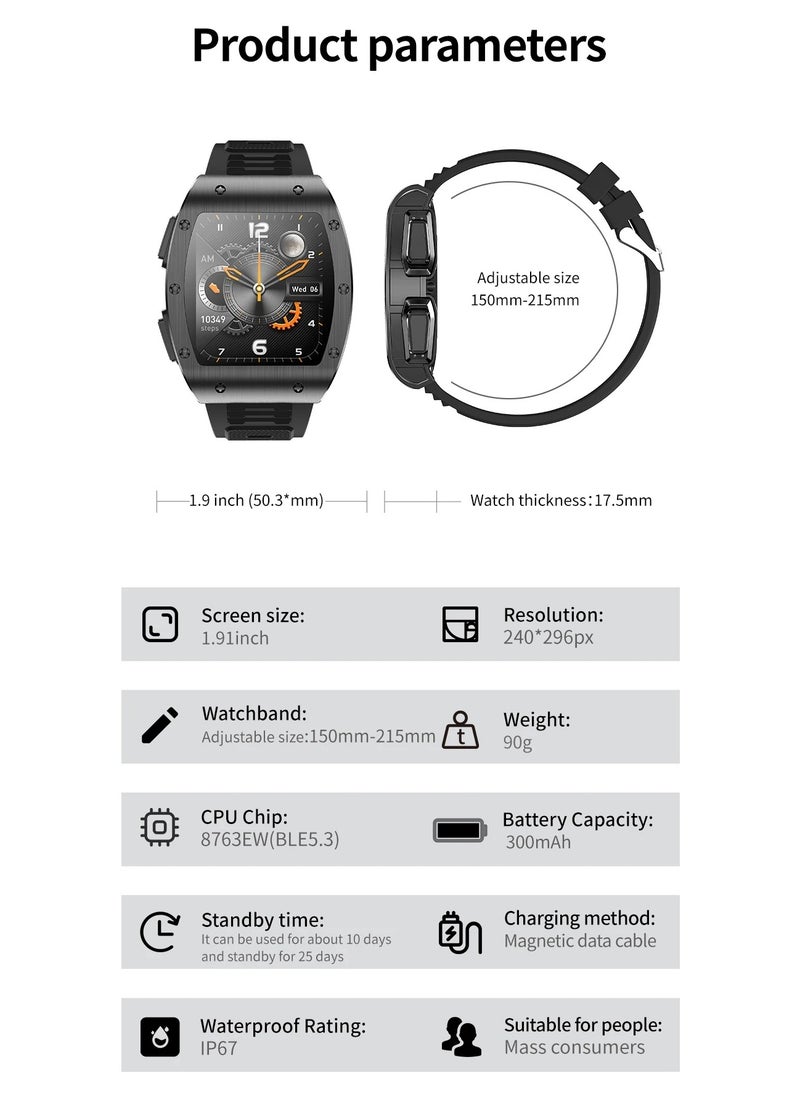 AROAQ - JM09 TWS Smart Watch Wireless Earphones 2 in 1 Bluetooth Call Earphones Music Playing Sports Fitness - Image 1