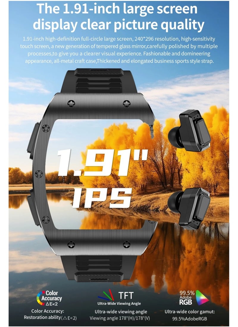 AROAQ - JM09 TWS Smart Watch Wireless Earphones 2 in 1 Bluetooth Call Earphones Music Playing Sports Fitness - Image 1