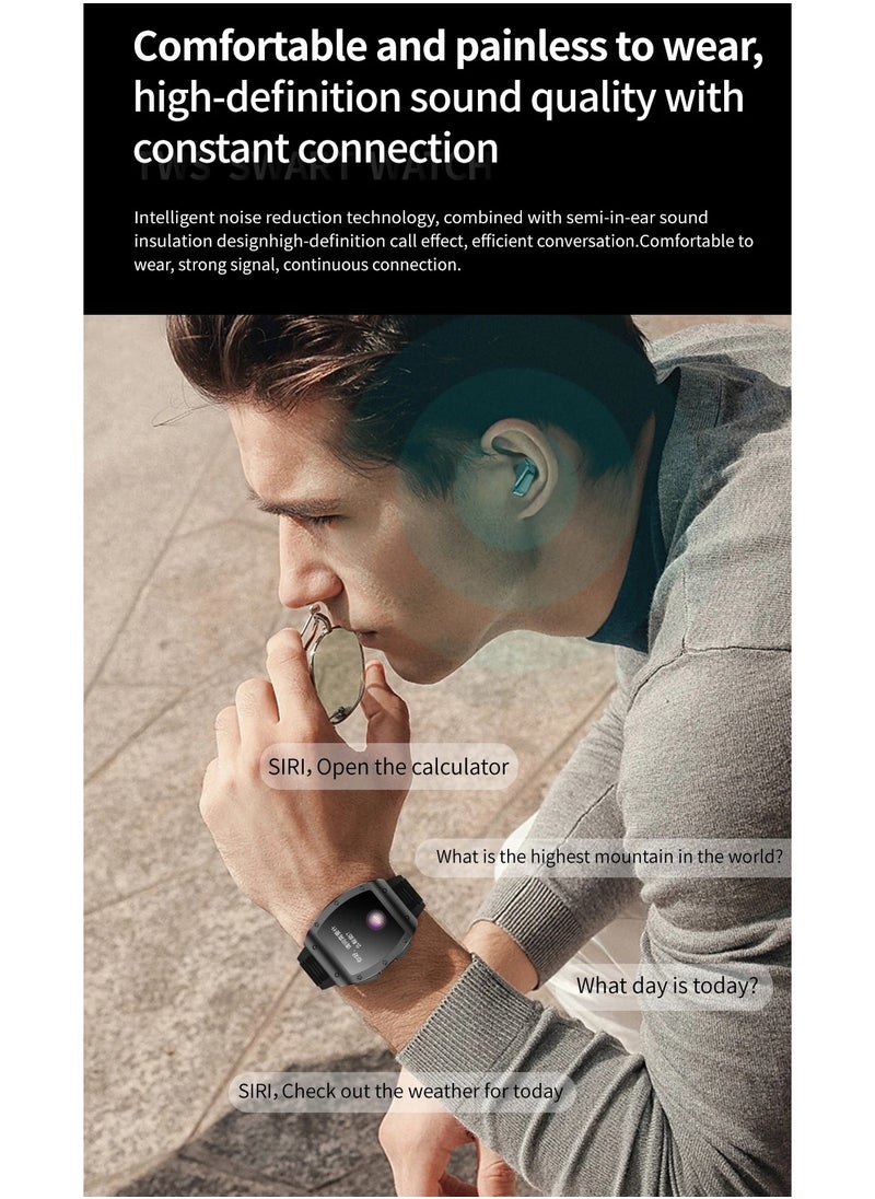 AROAQ - JM09 TWS Smart Watch Wireless Earphones 2 in 1 Bluetooth Call Earphones Music Playing Sports Fitness - Image 1