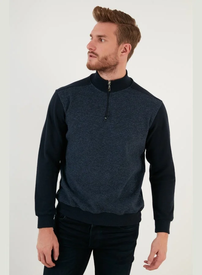 بوراتي Buratti Cotton Half Zipper Turtleneck Sweater Men's SWEATER 456209