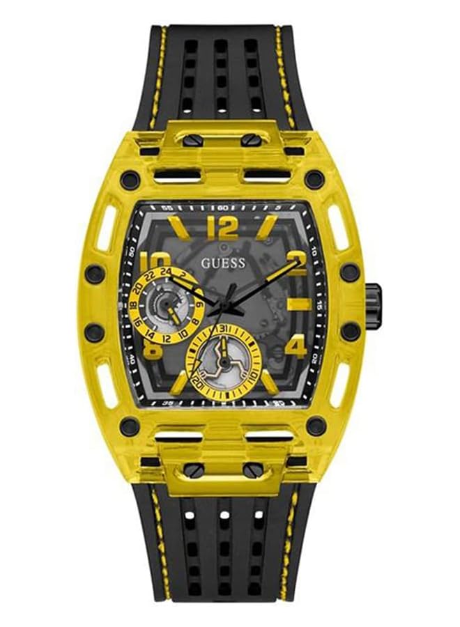 جس ساعة متعددة الوظائف بقرص أصفر مكشوف - Image 1