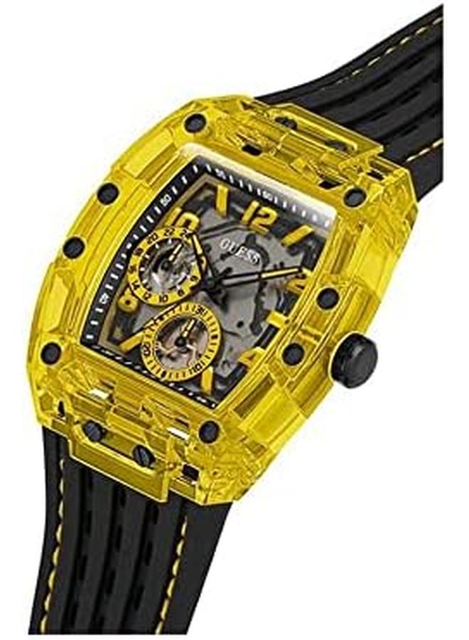 جس ساعة متعددة الوظائف بقرص أصفر مكشوف - Image 2