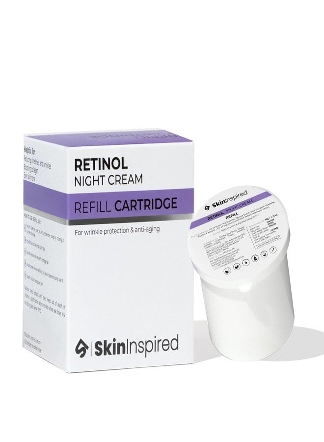 SkinInspired Retinol Night Cream Refill | 0.1% Retinol & Hyaluronic Acid | Anti-Wrinkle Cream for Women | Night Cream For Women & Men Glowing Skin | For Normal to Dry Skin | Eco-Friendly & Cost-Saving Cartridge | 50g - Image 2