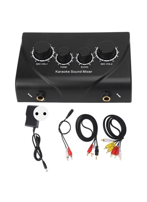 Mini Portable Sound Mixer Karaoke Sound Mixer for Companies Family Gatherings 100‑240V EU Plug