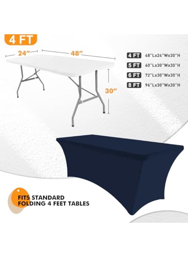 كيلا مفرش طاولة من الإسباندكس، غطاء طاولة مستطيل بطول 6 أقدام، مفرش طاولة محكم الغلق للحفلات والمعارض التجارية وحفلات الزفاف والمناسبات من جميع الأنواع (أزرق)، سفره، سفرة طعام - Image 2