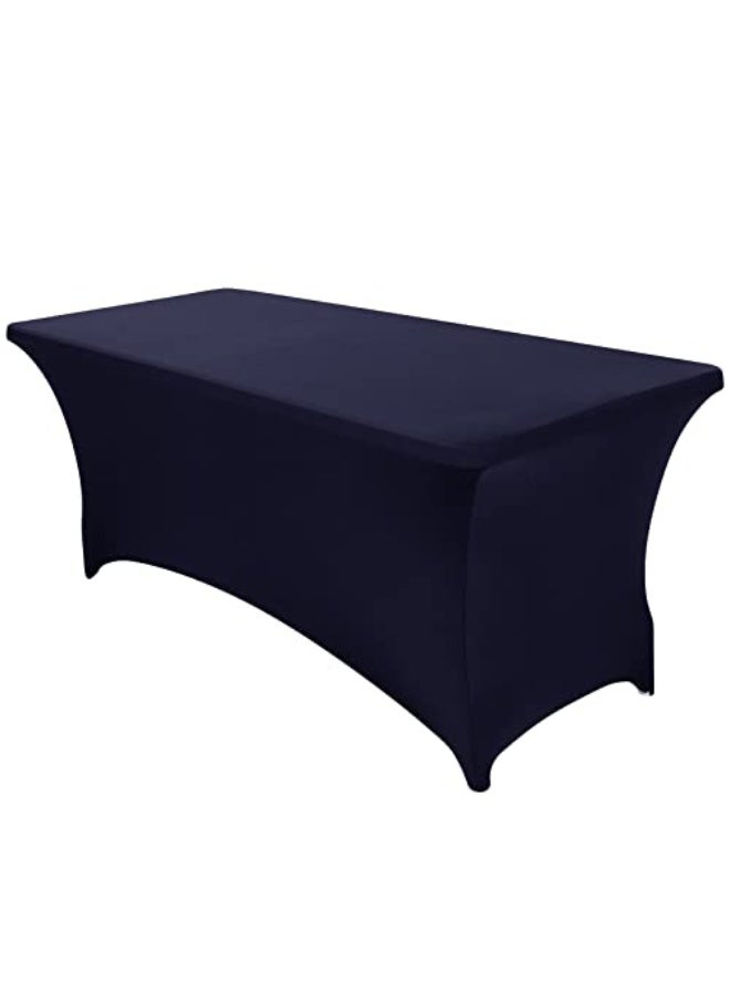 كيلا مفرش طاولة من الإسباندكس، غطاء طاولة مستطيل بطول 6 أقدام، مفرش طاولة محكم الغلق للحفلات والمعارض التجارية وحفلات الزفاف والمناسبات من جميع الأنواع (أزرق)، سفره، سفرة طعام - Image 1