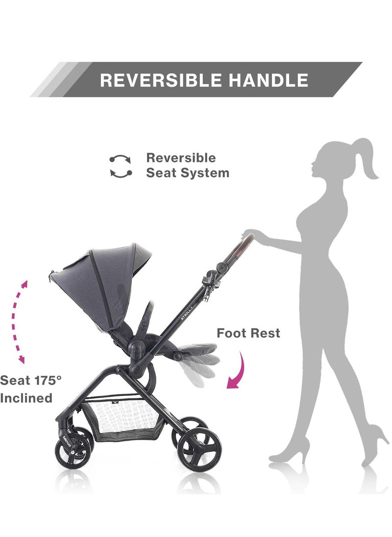 TEKNUM - Stroll - 1 Travel System With Reversible Stroller And Compacto Baby Car Seat - Grey - Image 1