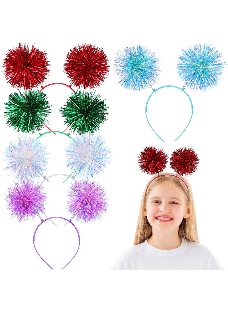 Beaupretty Beaupretty 5 Pieces Pompom Headbands Bopper Headpiece Tinsel Fashion Headband Birthday Party Headwear Christmas Headband Halloween Hair Accessories Party Favors for Women Girls 
