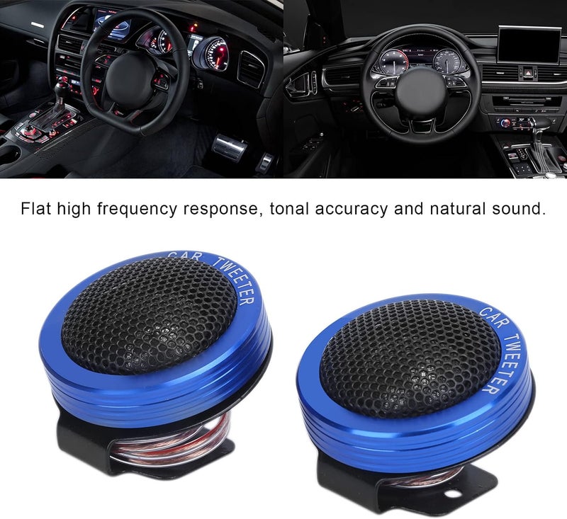 klarako Car Tweeter, ABS+metal Car Mini Tweeter Speaker Dome 150W 4Ω 98dB High Resolution Sound Universal for Audio System (1 Pair)(blue) - Image 3