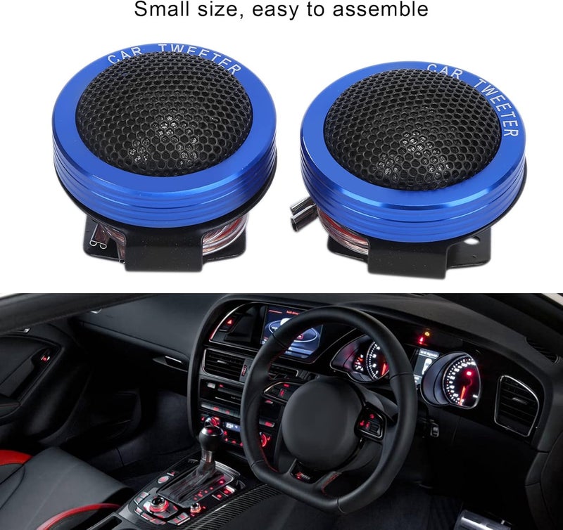 klarako Car Tweeter, ABS+metal Car Mini Tweeter Speaker Dome 150W 4Ω 98dB High Resolution Sound Universal for Audio System (1 Pair)(blue) - Image 4