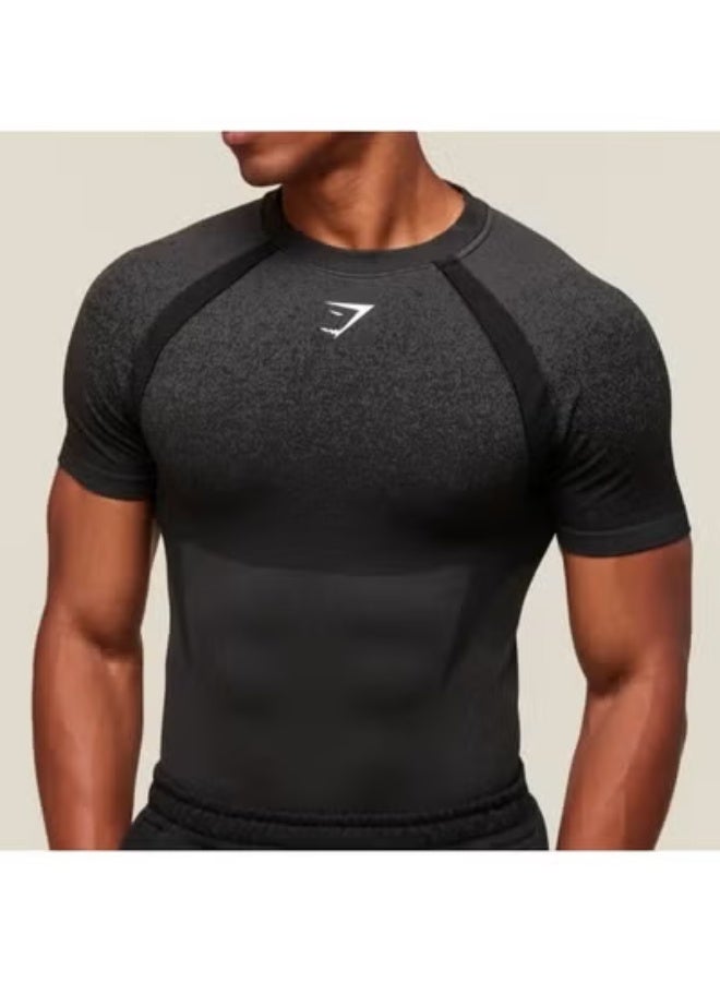 Gymshark أفضل مبيع للملابس الرياضية للرجال، لياقة بدنية، سريعة الجفاف، قابلة للتنفس، مرنة، ضيقة، بأكمام قصيرة - Image 1