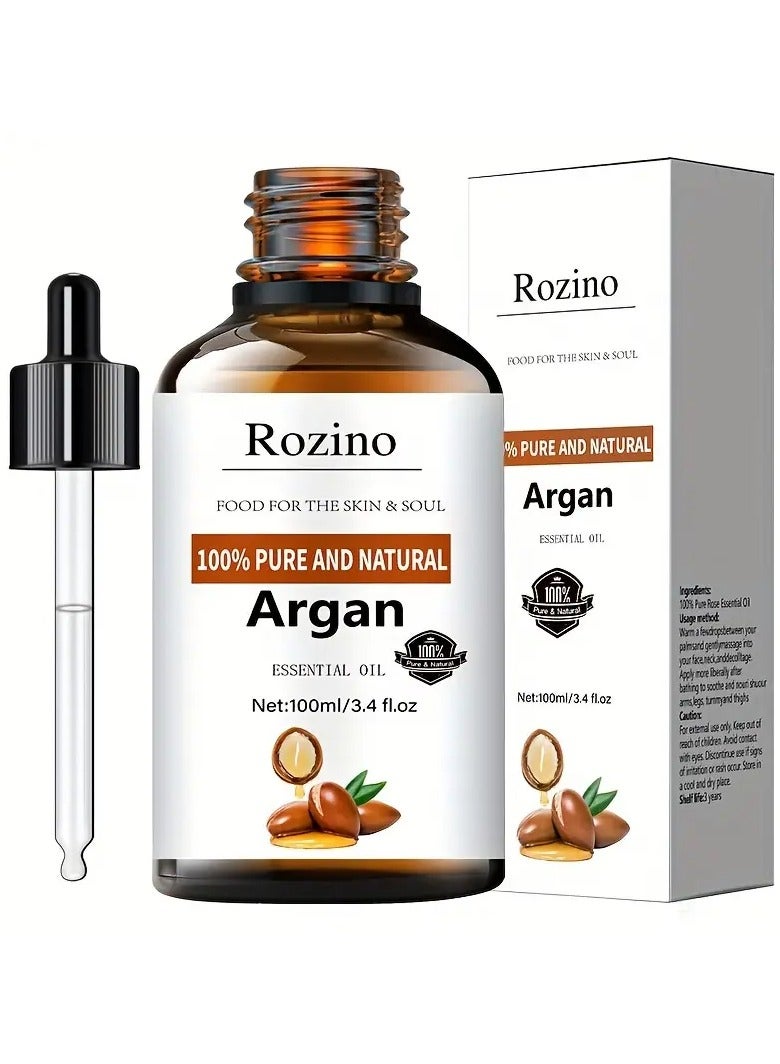 Rozino 100ml Argan Oil, Pure Natural, Suit For Face, Body, Nails, Hair, Eyelashes, Universal For Massage, Guasha - Image 2