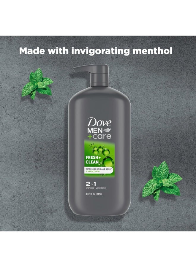 Dove Men+Care Dove Men+Care 2 in 1 Shampoo and Conditioner Fresh & Clean for Clean Hair Shampoo and Conditioner for Stronger, Healthy Hair Everyday 31 oz - Image 3