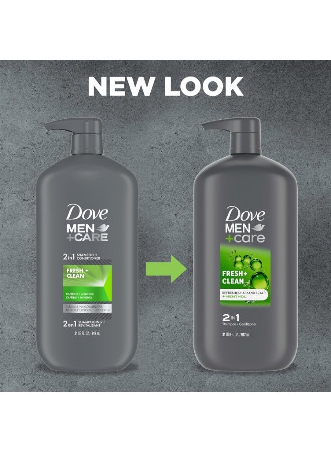 Dove Men+Care Dove Men+Care 2 in 1 Shampoo and Conditioner Fresh & Clean for Clean Hair Shampoo and Conditioner for Stronger, Healthy Hair Everyday 31 oz - Image 4