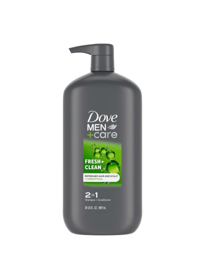 Dove Men+Care Dove Men+Care 2 in 1 Shampoo and Conditioner Fresh & Clean for Clean Hair Shampoo and Conditioner for Stronger, Healthy Hair Everyday 31 oz - Image 1