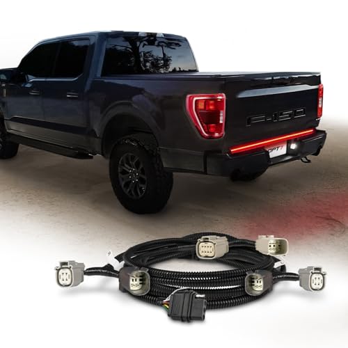 OPT7 Easy Connect Tailgate Light Bar Harness for 20212023 F150 with Halogen Factory Tail Lights Blind Spot Monitors Fits 2123 F150 XLXLTTremor with BLISBackup CameraTow Assist Sensor - Image 1