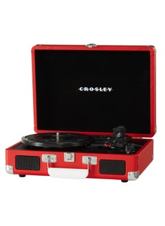 Crosley Crosley CR8005DP-RE1 Cruiser Plus Vintage 3-Speed Bluetooth in/Out Suitcase Turntable, Red  - Image 1