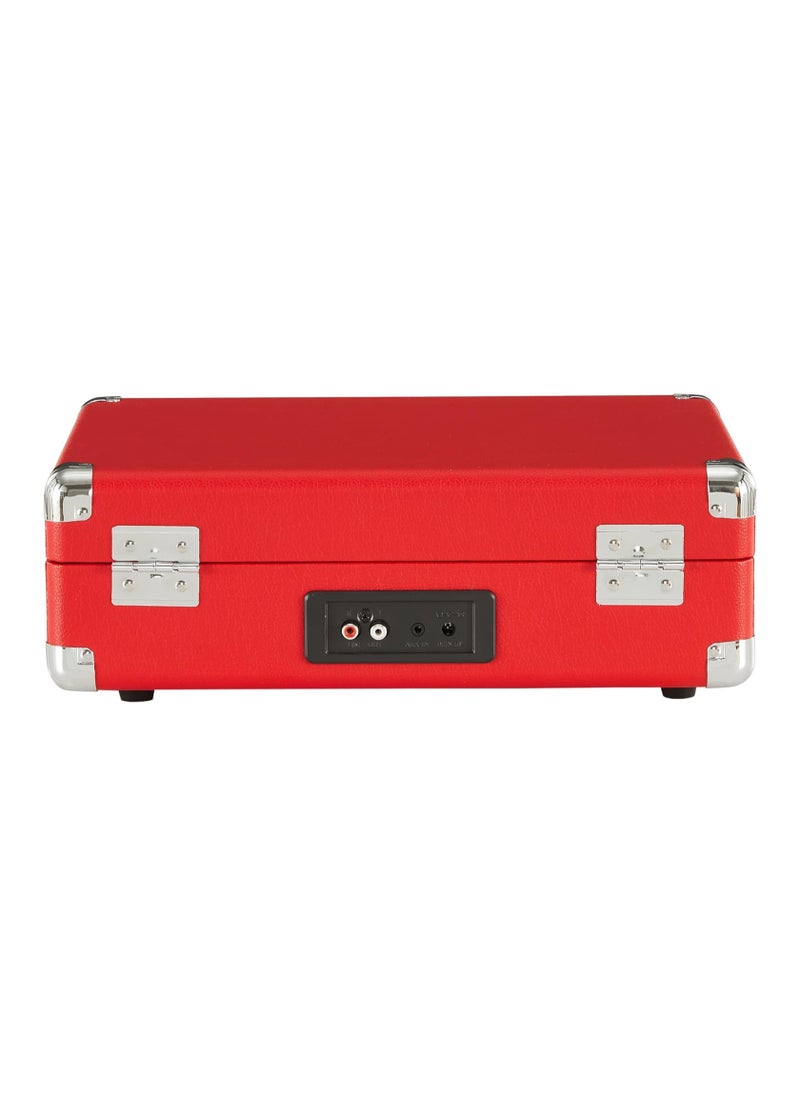Crosley - Crosley CR8005DP-RE1 Cruiser Plus Vintage 3-Speed Bluetooth in/Out Suitcase Turntable, Red - Image 1