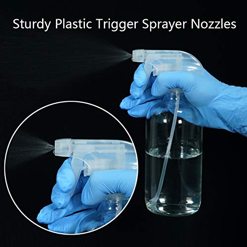 Cosywell Glass Spray Bottles Empty 16oz Boston Round Bottle Refillable Container for Essential Oils with Funnel Lables Cleaning Products Aromatherapy Lotions Liquid Soaps (WhiteWhite) - Image 5