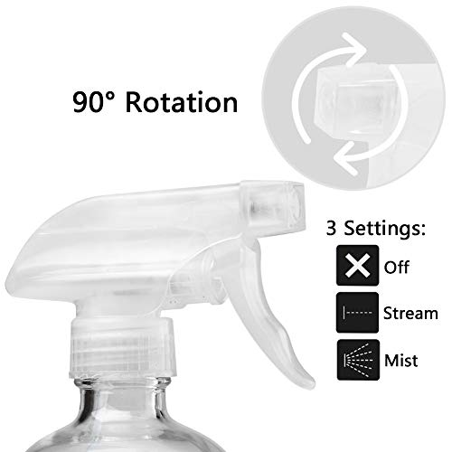 Cosywell Glass Spray Bottles Empty 16oz Boston Round Bottle Refillable Container for Essential Oils with Funnel Lables Cleaning Products Aromatherapy Lotions Liquid Soaps (WhiteWhite) - Image 3