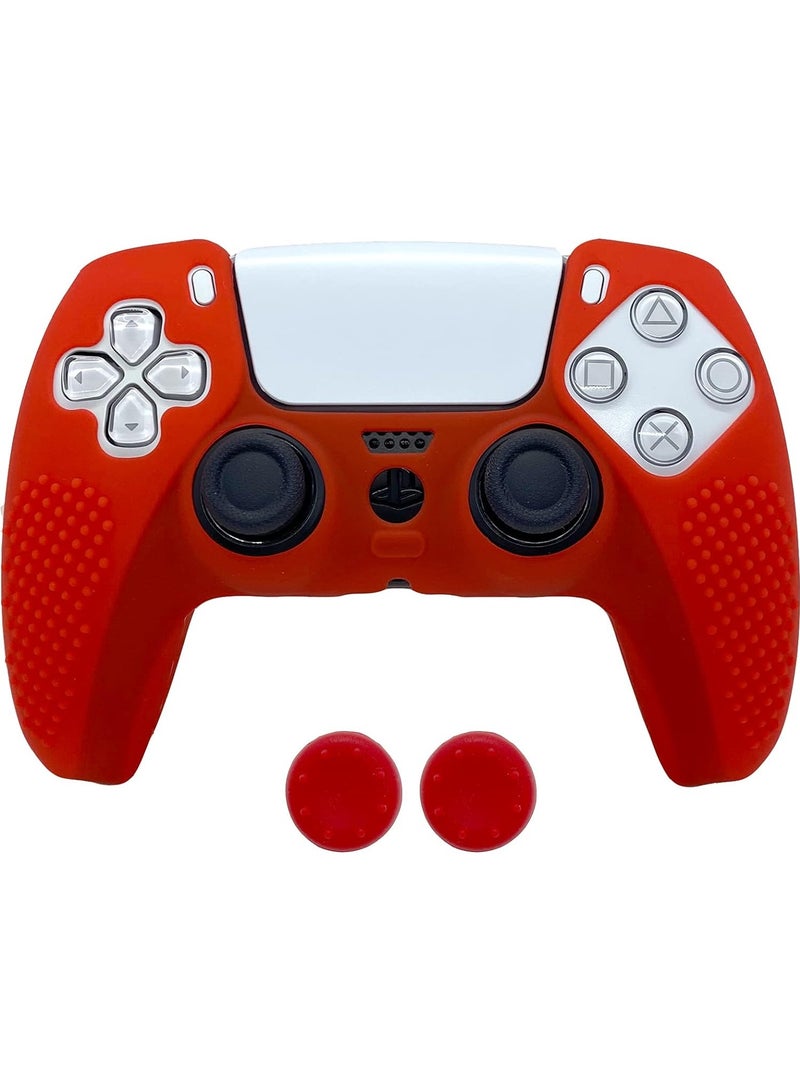 غطاء سيليكون مطاطي لوحدة تحكم بلاي ستيشن 5 مع 2 مقبض ابهام - Image 1
