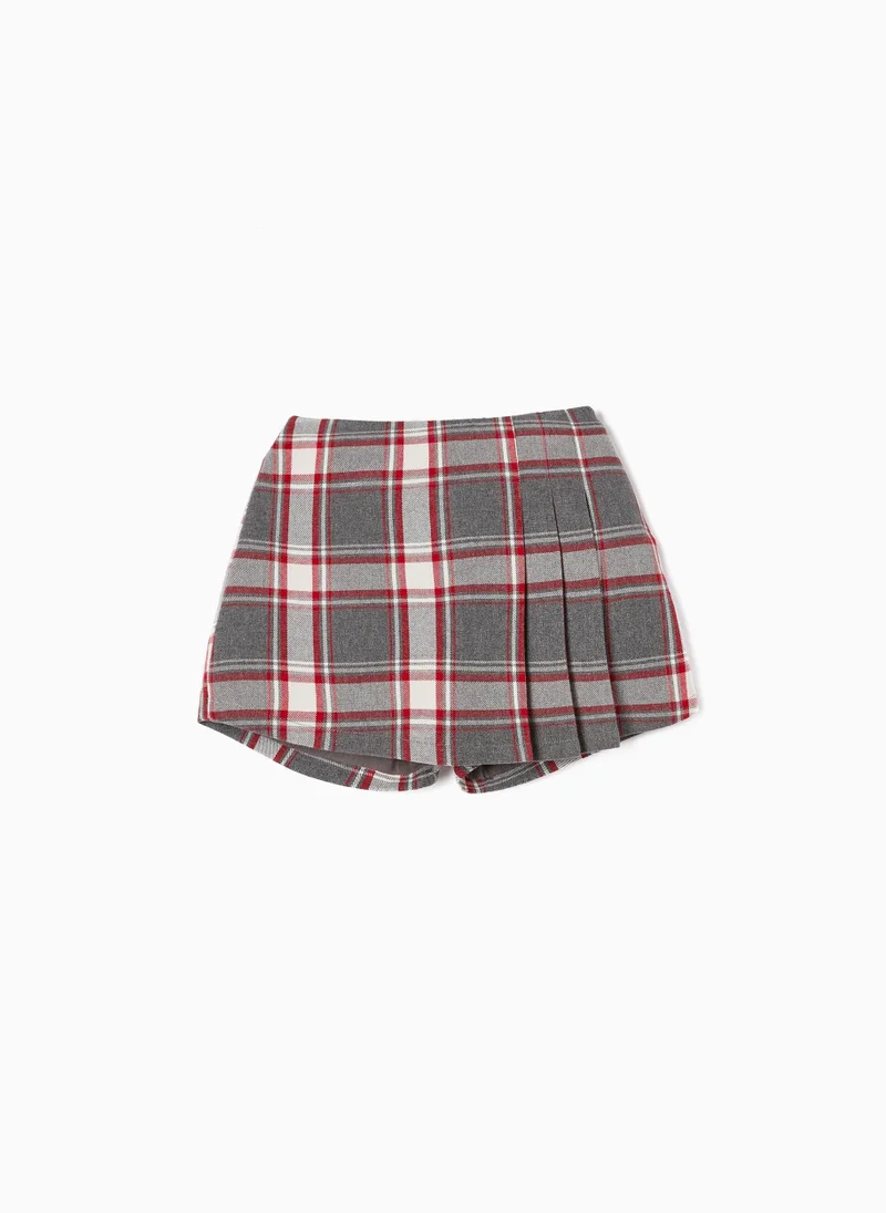 Zippy Cotton Skort for Girls 'B&S', Grey/Red