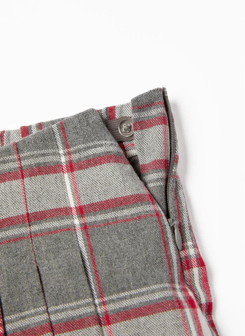 Zippy Cotton Skort for Girls 'B&S', Grey/Red
