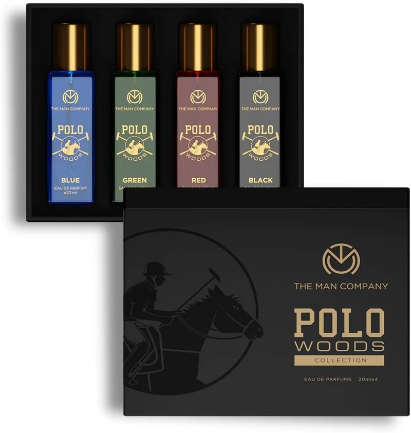 The Man Company  Specially Curated Perfume Gift Set for Men 4 * 20ml - POLO WOODS COLLECTION | Premium Long-Lasting Fragrance | Luxury EAU DE Parfum | Gift Set for Him for Men | Best Price UAE