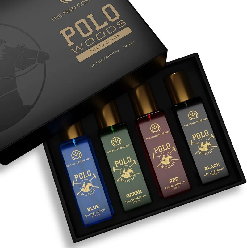 The Man Company  Specially Curated Perfume Gift Set for Men 4 * 20ml - POLO WOODS COLLECTION | Premium Long-Lasting Fragrance | Luxury EAU DE Parfum | Gift Set for Him for Men | Best Price UAE