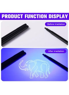 Tegeme 8 Pcs Uv Pen Light Set 4 Invisible Ink Pen 4 Mini Uv Flashlights Blacklight Pen Spy Marker Disappearing Ink Pen Portable Black Light For Kids Gift Secret Message Escape Room Party Favors  - Image 5