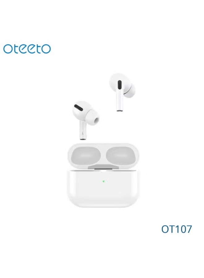 Oteeto OT107 True Wireless Bluetooth 5.4 Earbuds with Noise Reduction, Deep Bass, and HD Microphone - White - Image 5