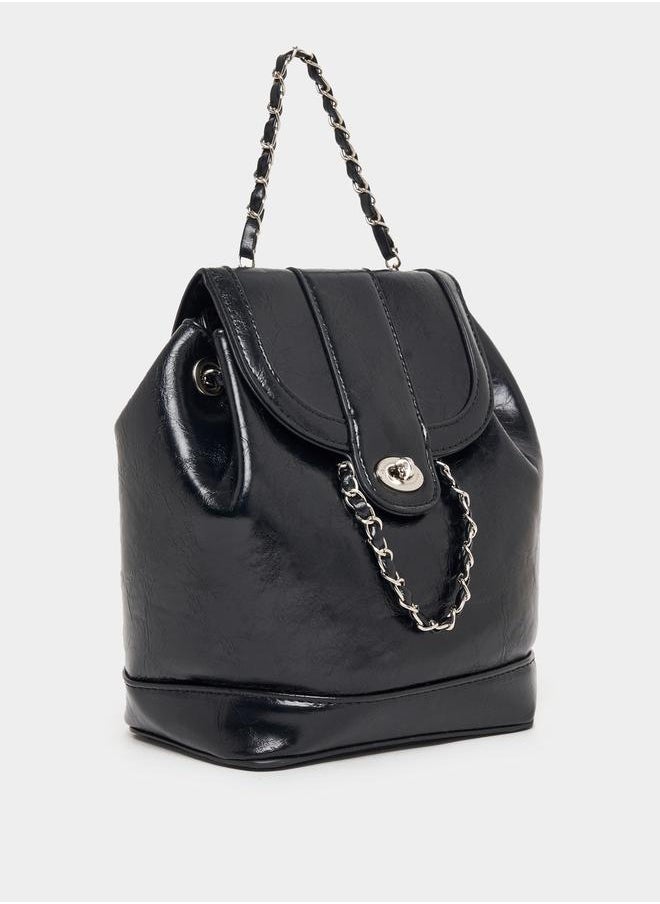 Styli Chain Accent Flap Backpack  - Image 1