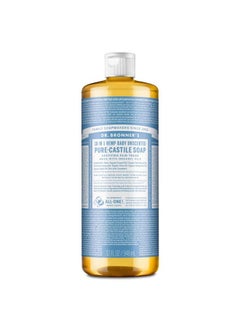 Dr. Bronner's Pure Castile Liquid Soap - Made with Regenerative Organic Certified Oils - 18-in-1 Uses for Face, Body, Hand Gentle on Baby & Sensitive Skin Body Wash Unscented,32oz  - Image 1