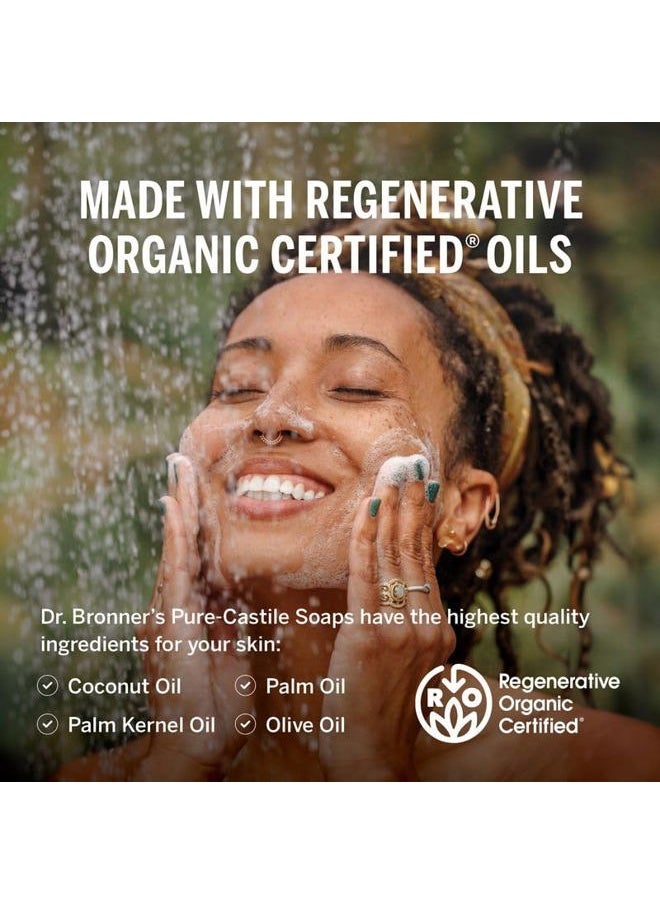 Dr. Bronner's Pure Castile Liquid Soap - Made with Regenerative Organic Certified Oils - 18-in-1 Uses for Face, Body, Hand Gentle on Baby & Sensitive Skin Body Wash Unscented,32oz  - Image 2