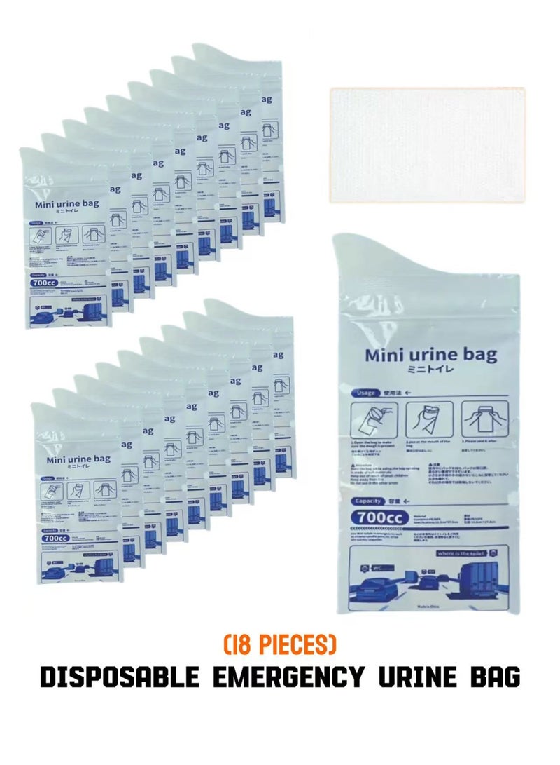 700ml Ultra-Light Leakproof Emergency Urine Bag | IXPE Antibacterial + Instant Absorption & Solidification Technology | Portable Unisex Emergency Sanitary Bag (18-Pack) | For Outdoor Camping/Traffic Emergencies/Medical Care - Image 1