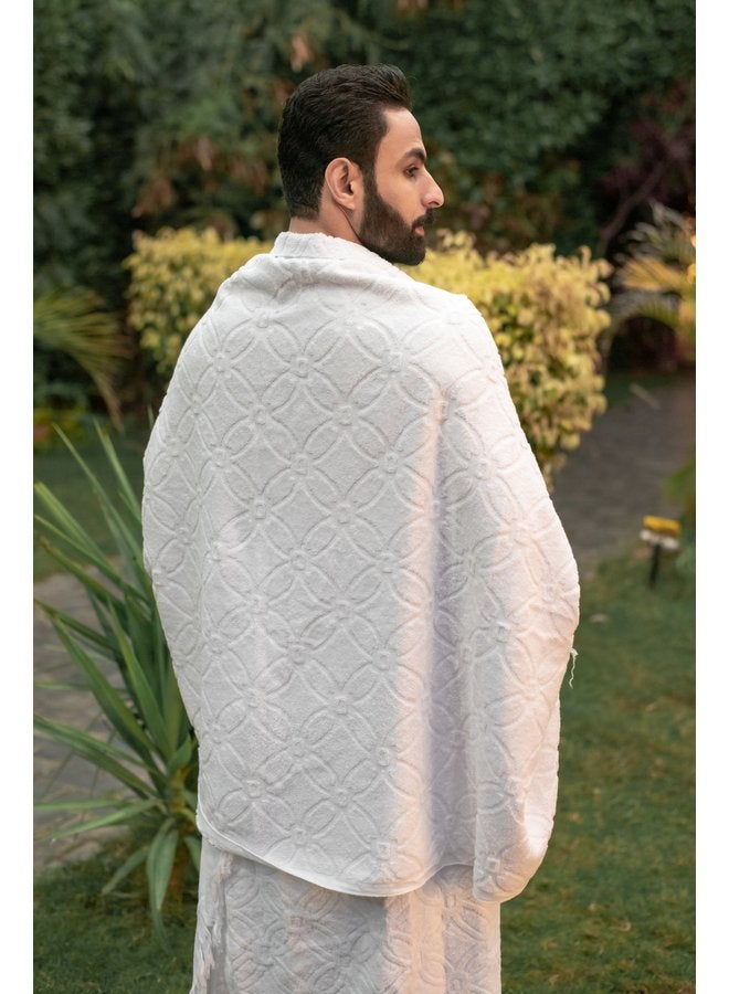 توالا لبس احرام مجهز بالكباسين و سكوتش,وزن ١.٥ كيلو جرام سريعة الإمتصاص قطن طبيعي ١٠٠٪ حزام وكباسين قوية وجيب داخلي - Image 1