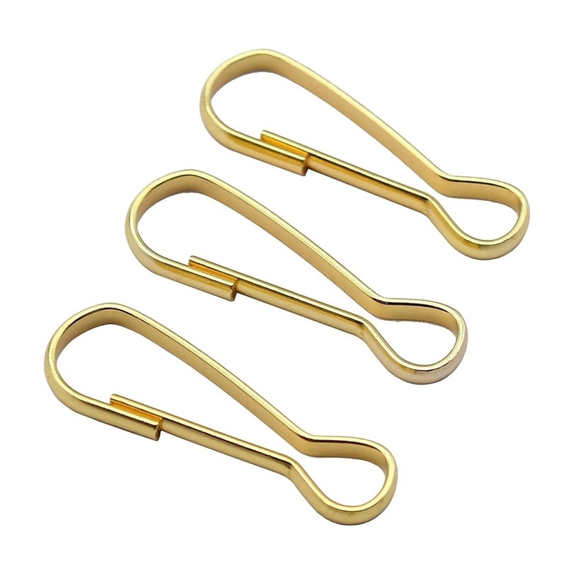 Gold 32mm Stainless Steel Gourd Spring Hooks 200pcs For DIY Jewelry Key Chain ID Card - Image 1