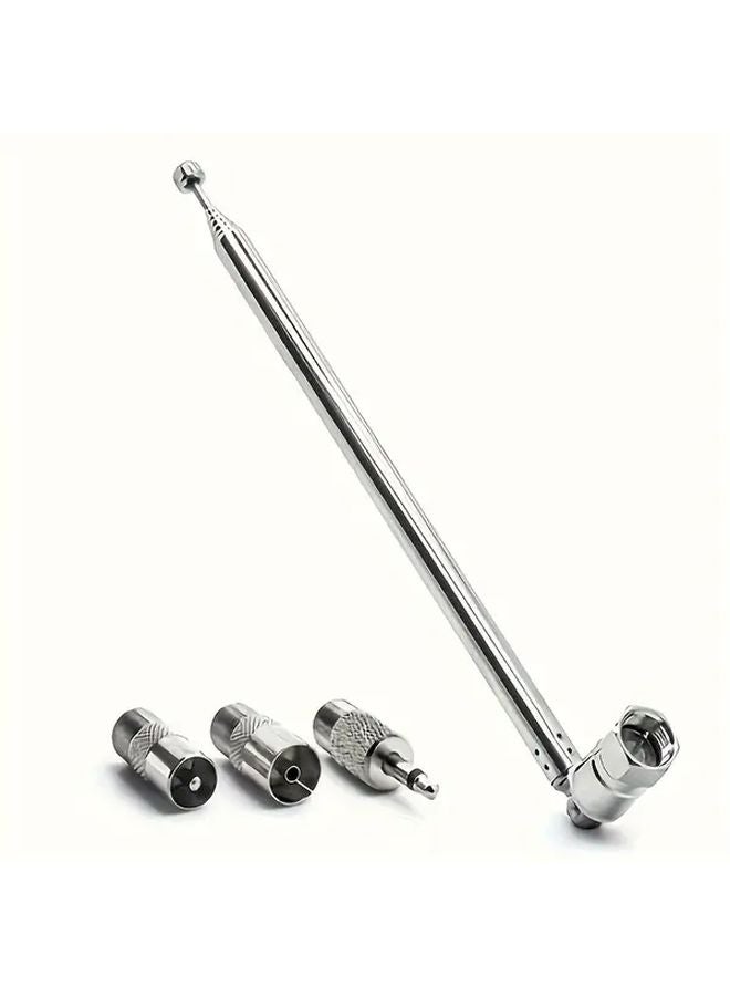 1pc Rotating FM Radio Antenna Expandable Design F Type Female Connector 75 Ohm to 35mm Plug - Image 1