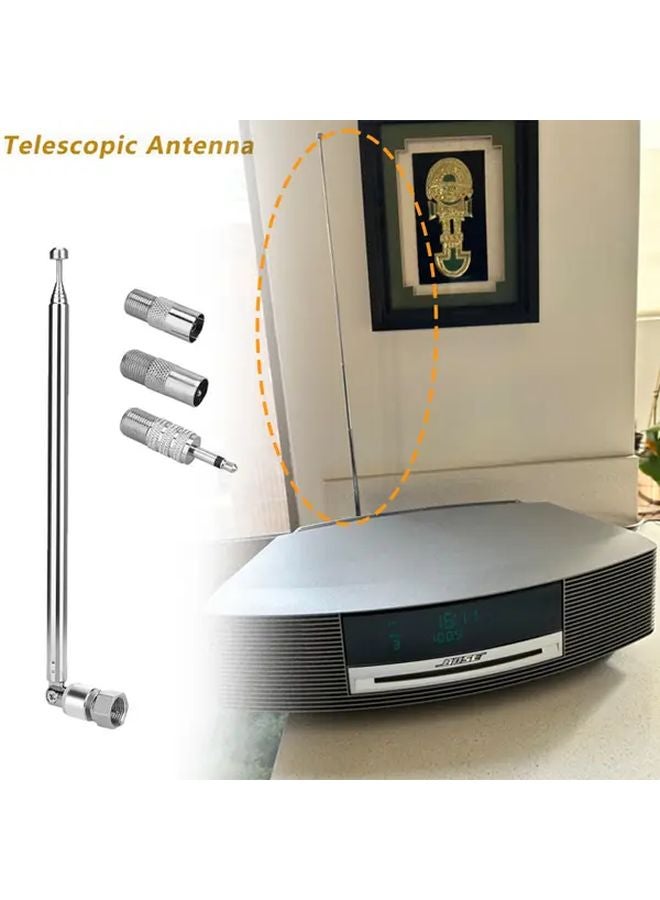 1pc Rotating FM Radio Antenna Expandable Design F Type Female Connector 75 Ohm to 35mm Plug - Image 2