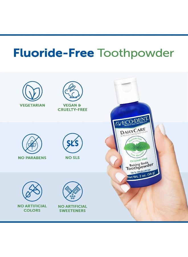 EcoDent DailyCare Baking Soda Toothpowder Mint FluorideFree Toothpaste Powder SLSFree Tooth Powder with Baking Soda Minerals and Essential Oils Toothpaste Alternative 2 Oz Ea Pack of 6 - Image 5