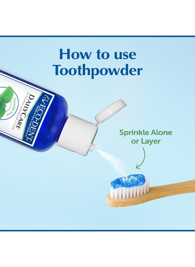 EcoDent DailyCare Baking Soda Toothpowder Mint FluorideFree Toothpaste Powder SLSFree Tooth Powder with Baking Soda Minerals and Essential Oils Toothpaste Alternative 2 Oz Ea Pack of 6 - Image 3